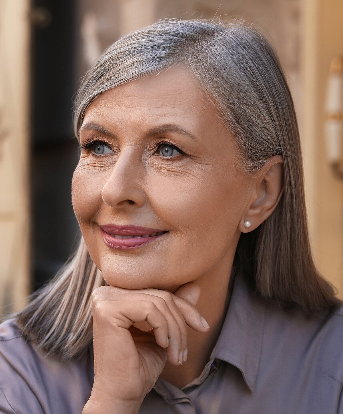 Modern living space with stylish blue chairs
