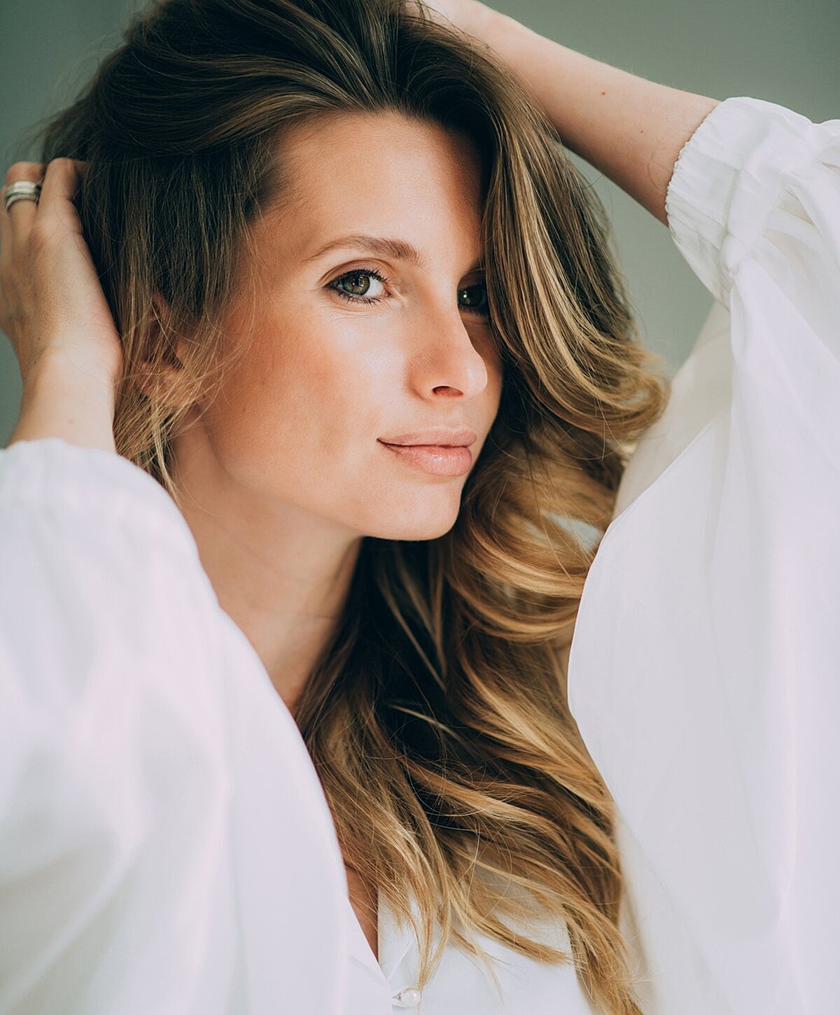 Modern living space with stylish blue chairs